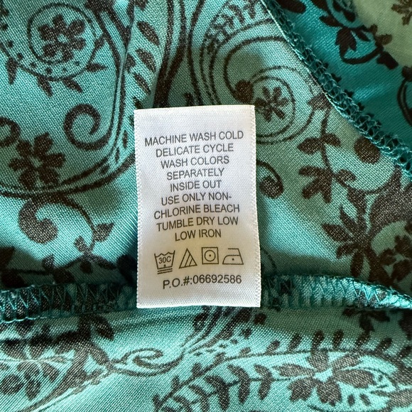 Woman Within Teal and Black Floral‎ Paisley Tunic Size 5X, EUC - Picture 9 of 10